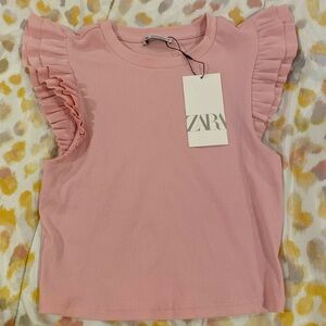 ZARA RUFFLED RIBBED SHIRT